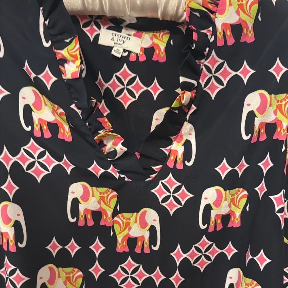 Elephant Print Sleeveless Dress - Picture 4 of 4